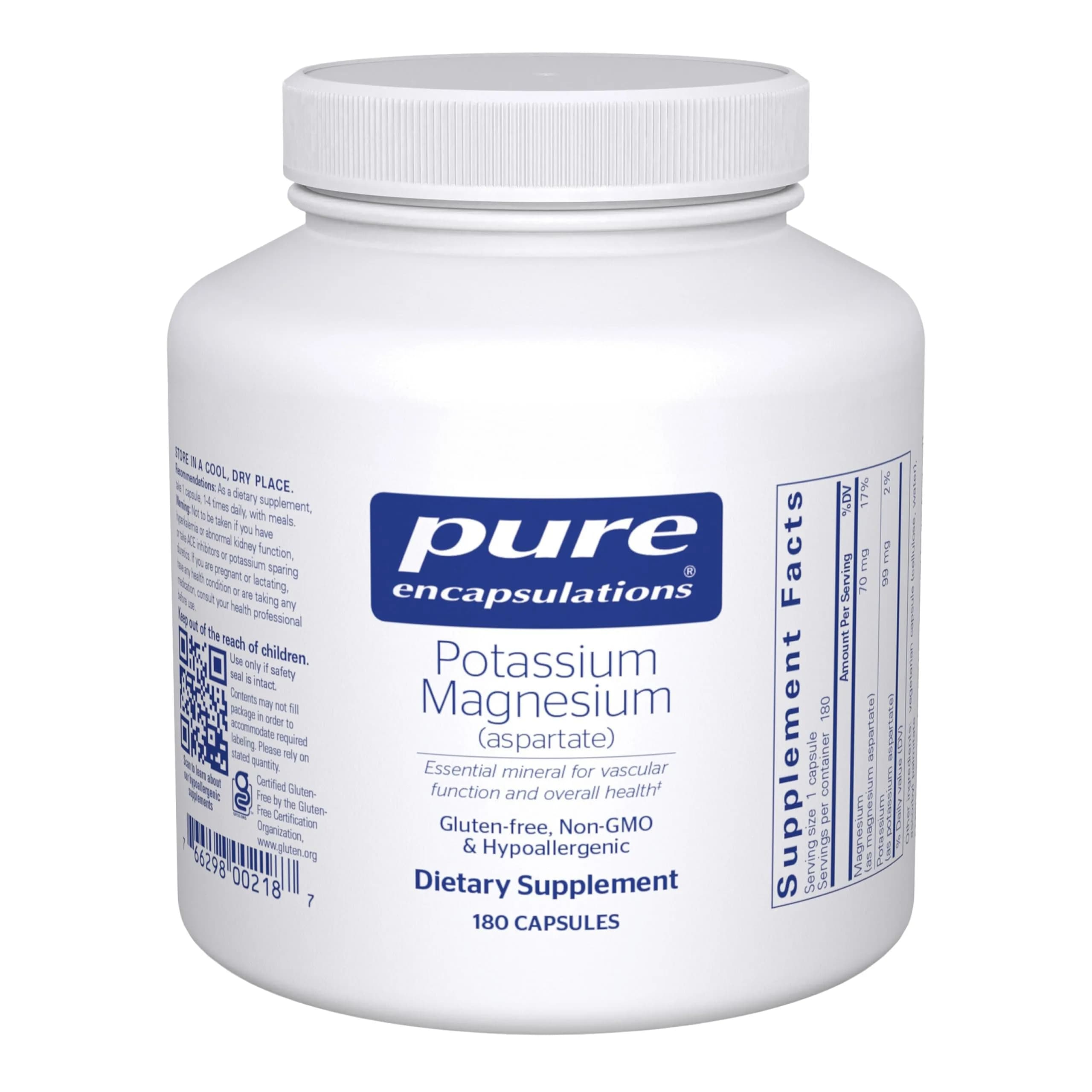 Pure Encapsulations Potassium Magnesium (Aspartate), 180 Capsules | Supports Heart, Nerve & Muscle Function — Capsule