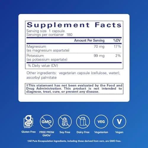 Pure Encapsulations Potassium Magnesium (Aspartate), 180 Capsules | Supports Heart, Nerve & Muscle Function thumbnail 2