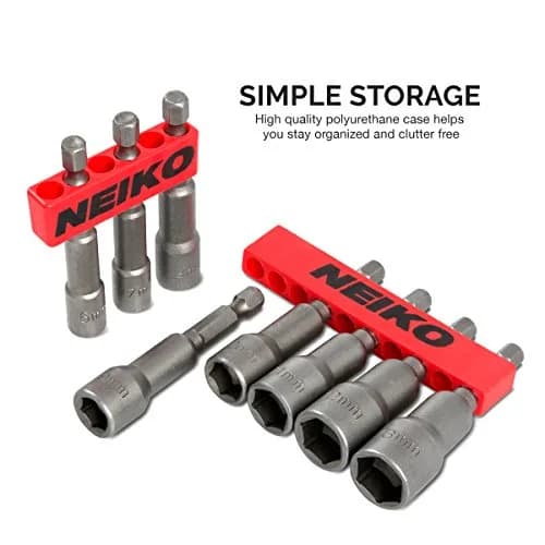 NEIKO 10065A 1/4” Hex Shank Magnetic Impact Nut Driver Set | 8 Piece Metric 6-13 MM | Cr-V Steel thumbnail 4