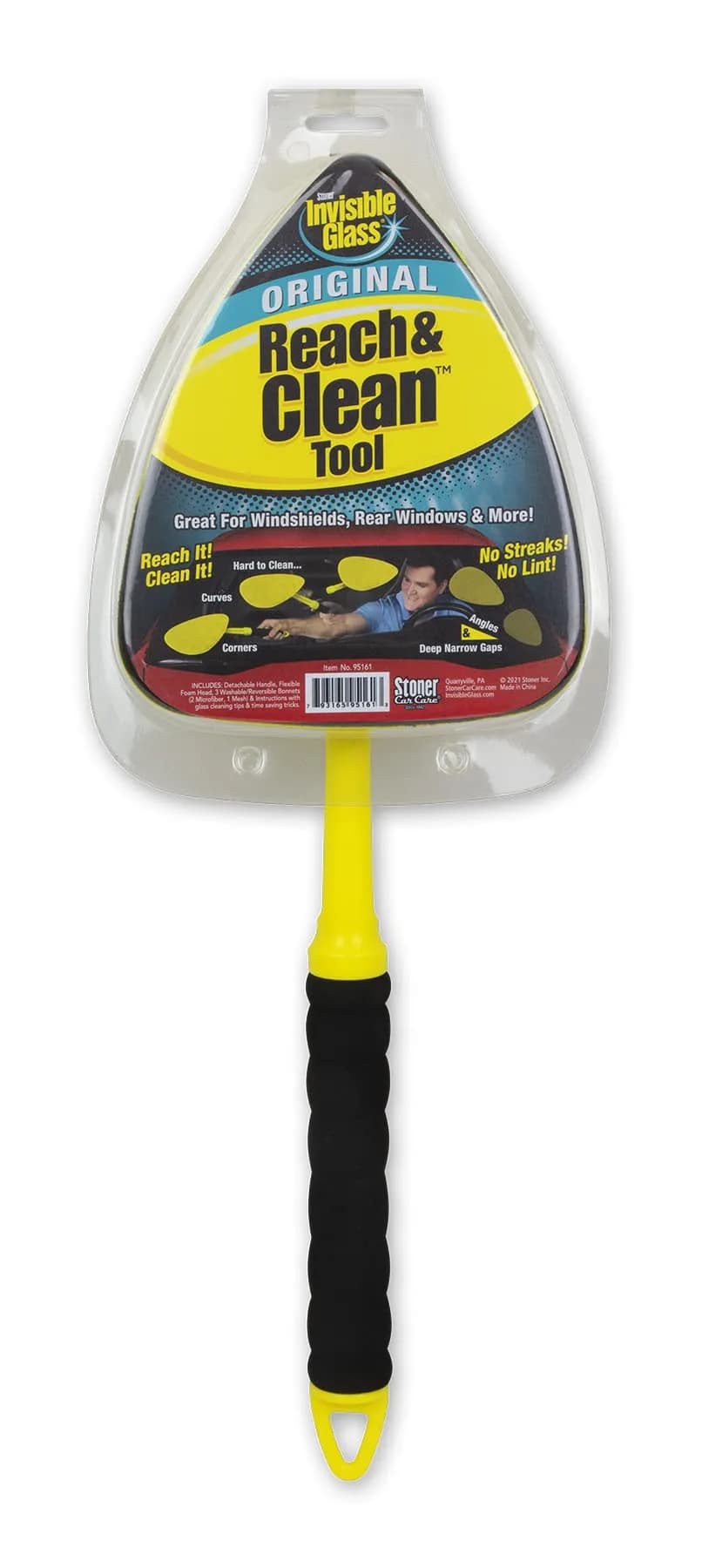 Invisible Glass Reach & Clean Tool, 1 Piece, 95160 | Reaches Tight Spaces for Auto & Home Glass — Clear
