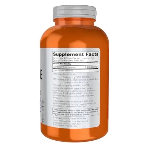 NOW Beta-Alanine Pure Powder 500 g | Supports Muscular Endurance & Delays Fatigue thumbnail 2