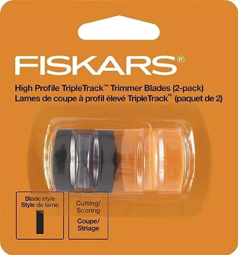 Fiskars TripleTrack Paper Cutter Replacement Blades, Style I, 2-Pack | Long-Lasting Steel Blades for Precise Cutting thumbnail 1
