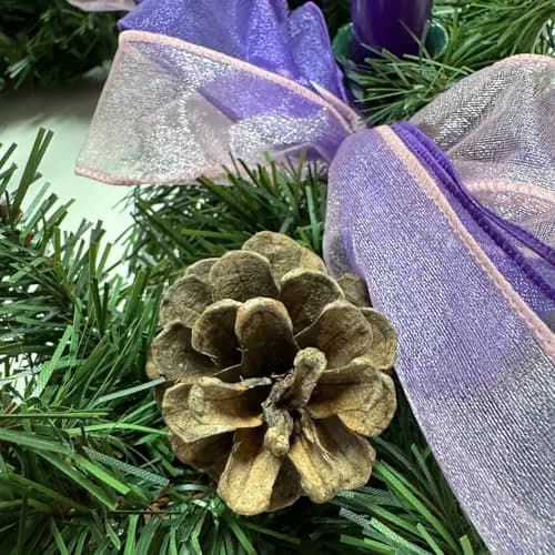 Wilson Advent Wreath with Candles | Hand Made USA Christmas Decor, 12" Diameter thumbnail 4