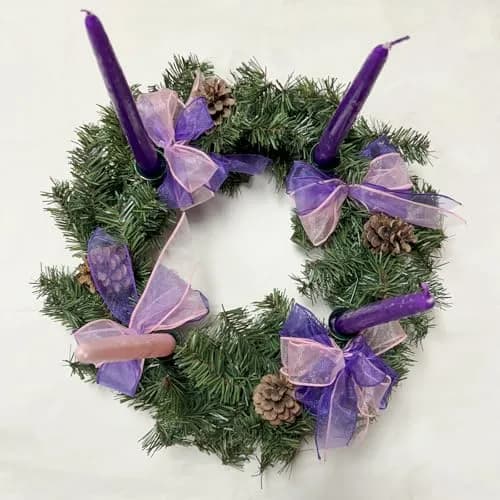 Wilson Advent Wreath with Candles | Hand Made USA Christmas Decor, 12" Diameter thumbnail 2
