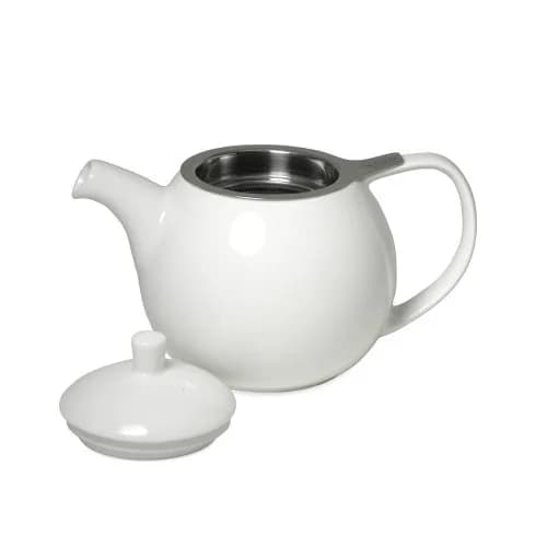 FORLIFE Curve Teapot with Infuser 24-Ounce | Dishwasher Safe, Lead-Free, Porcelain White thumbnail 3