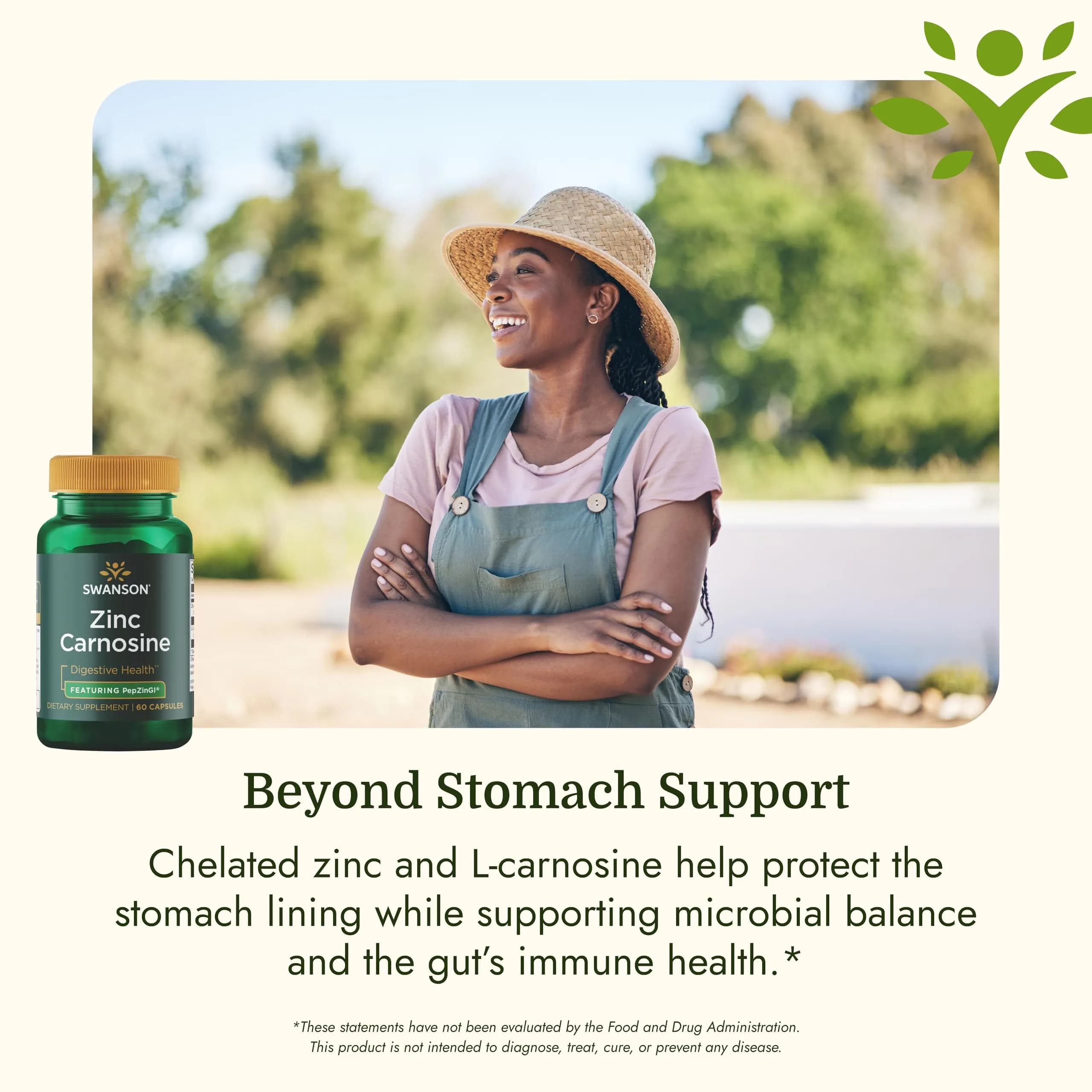 Swanson Zinc Carnosine PepZinGI Gastric Health Supplement 60 Capsules | Supports Stomach Lining & Digestive Wellness - view 5