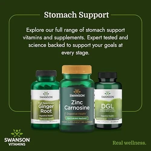 Swanson Zinc Carnosine PepZinGI Gastric Health Supplement 60 Capsules | Supports Stomach Lining & Digestive Wellness thumbnail 6