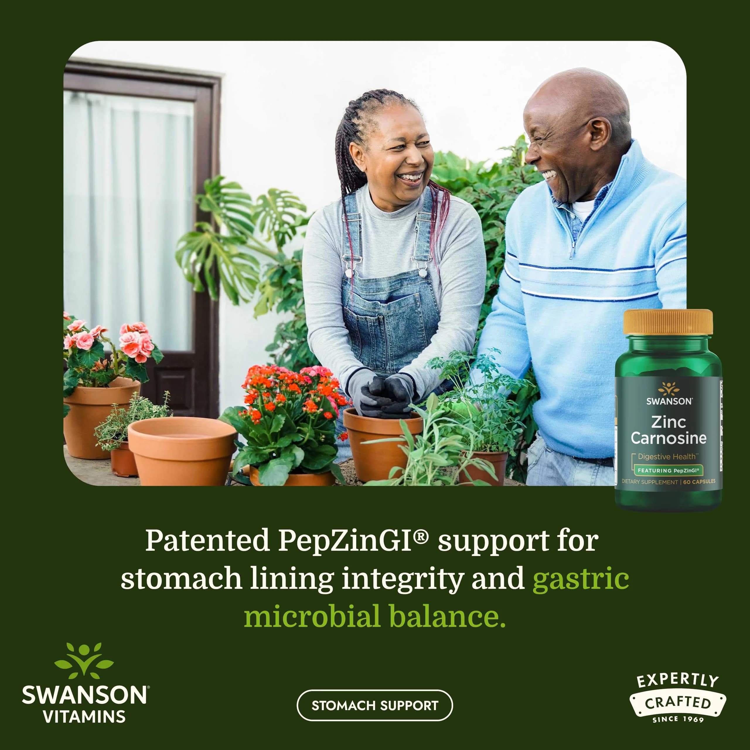Swanson Zinc Carnosine PepZinGI Gastric Health Supplement 60 Capsules | Supports Stomach Lining & Digestive Wellness - view 2