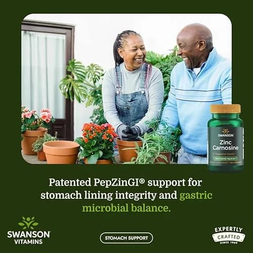 Swanson Zinc Carnosine PepZinGI Gastric Health Supplement 60 Capsules | Supports Stomach Lining & Digestive Wellness thumbnail 2