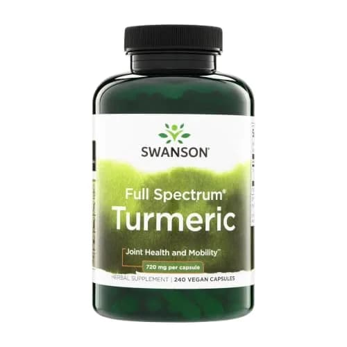 Swanson Full Spectrum Turmeric Curcumin Supplement, 240 Vegan Capsules | Supports Liver, Joints & Brain thumbnail 1