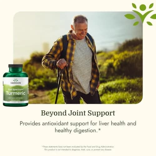 Swanson Full Spectrum Turmeric Curcumin Supplement, 240 Vegan Capsules | Supports Liver, Joints & Brain thumbnail 5