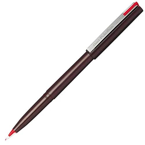 Pentel Pulaman MJ20 Disposable Pen with Plastic Nib, Red Ink, 1 Count (Pack of 1) | Smooth Ink Flow thumbnail 1