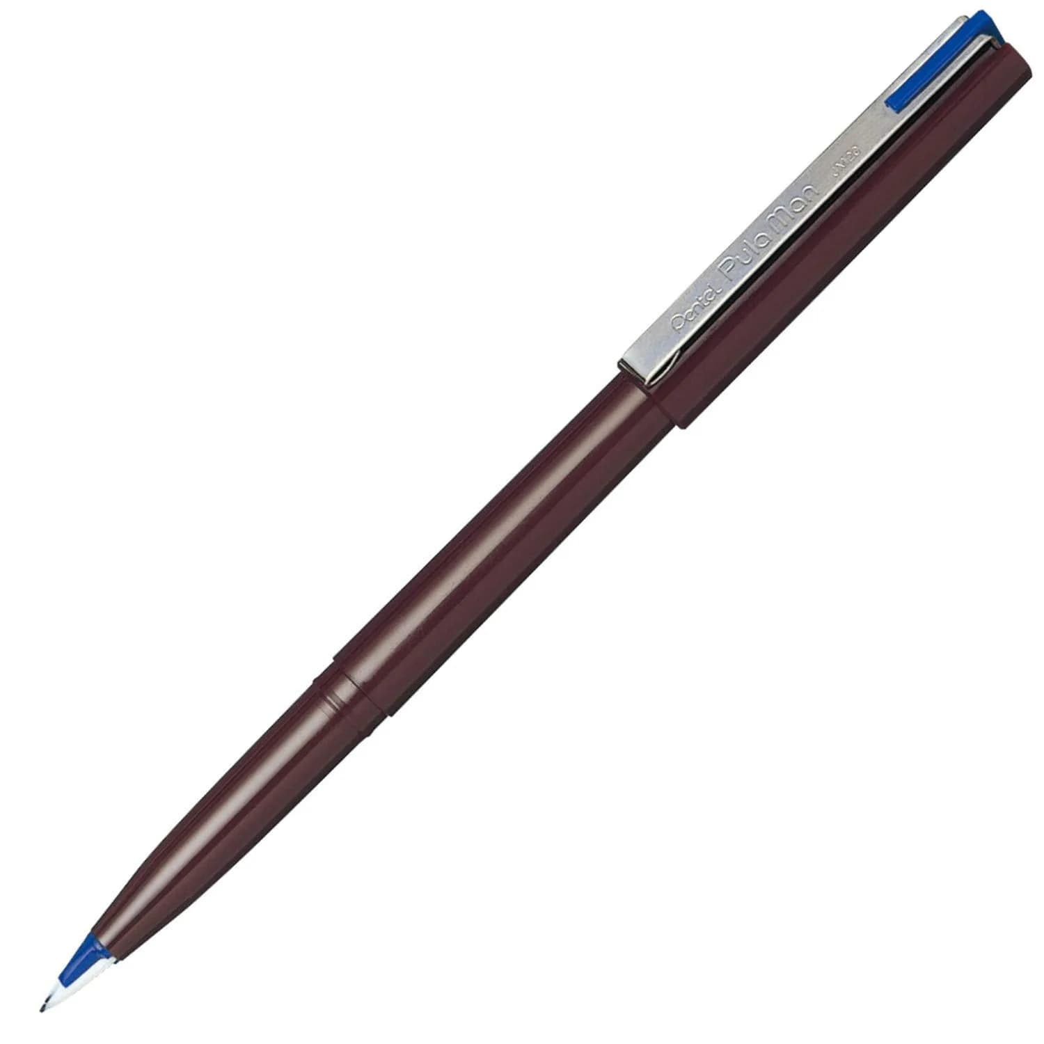 Pentel Pulaman MJ20 Blue Ink Fountain Pen Style Writer 0.3mm Line | Smooth Writing - main product image