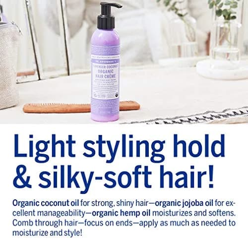 Dr. Bronner's Organic Hair Crème Leave-In Conditioner Styling Cream 177ml (6 fl oz) | USDA Organic & Fair Trade Ingredients thumbnail 4