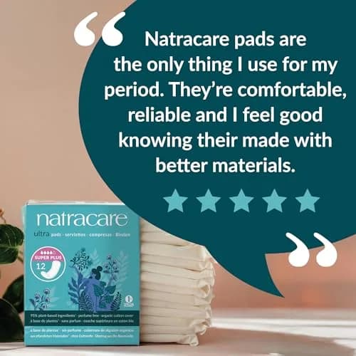 Natracare Slim Fitting Ultra Pads with Wings, Long, 10 Count (10 Count) | Certified Organic Cotton & Plastic-Free thumbnail 5