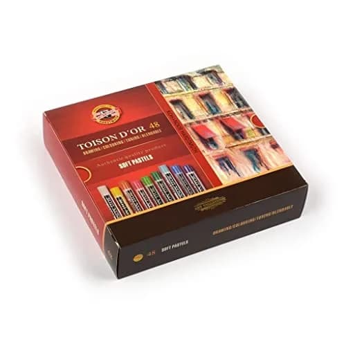 KOH-I-NOOR TOISON D'OR Artist's Soft Pastels 48 Pack | Minimal Binding, Concentrated Pigments, Velvet Finish thumbnail 1