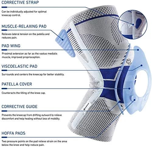 Bauerfeind GenuTrain P3 Patella Knee Support Left Size 3 Titanium | Patella Alignment & Pain Relief thumbnail 3