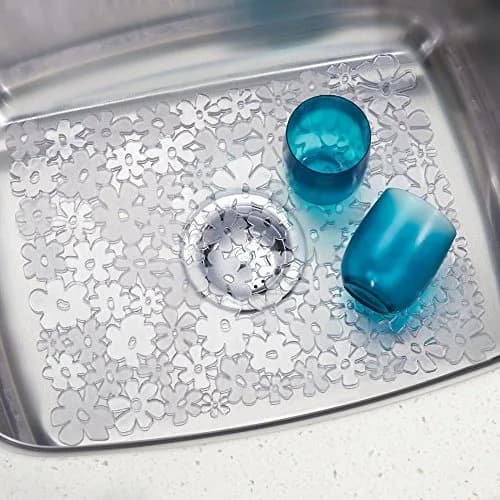 iDesign Blumz Floral Sink Protector Mat 40.6cm x 31.7cm (16" x 12.5") | Protects Sinks & Dishes from Scratches thumbnail 2
