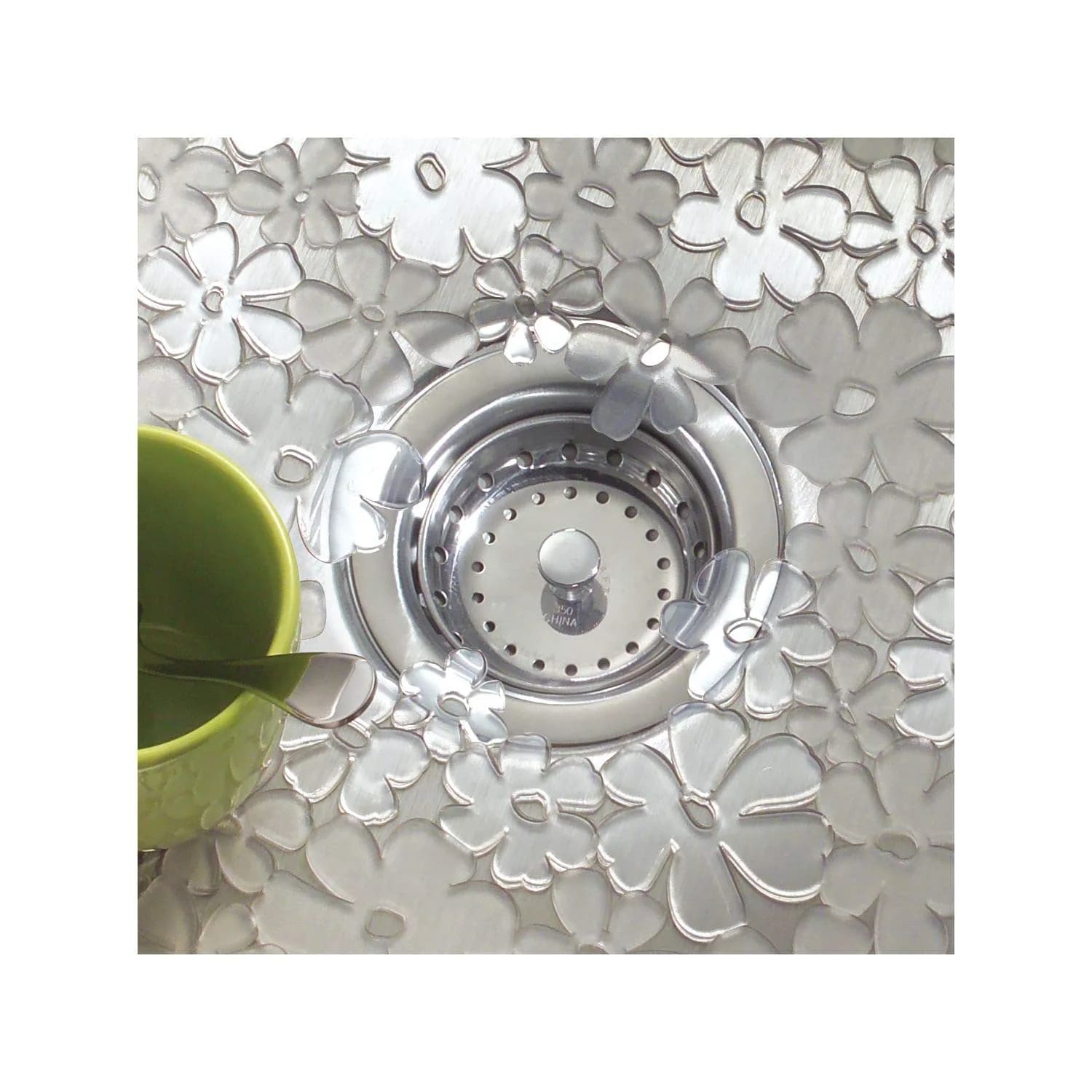 iDesign Blumz Floral Sink Protector Mat 40.6cm x 31.7cm (16" x 12.5") | Protects Sinks & Dishes from Scratches - view 4