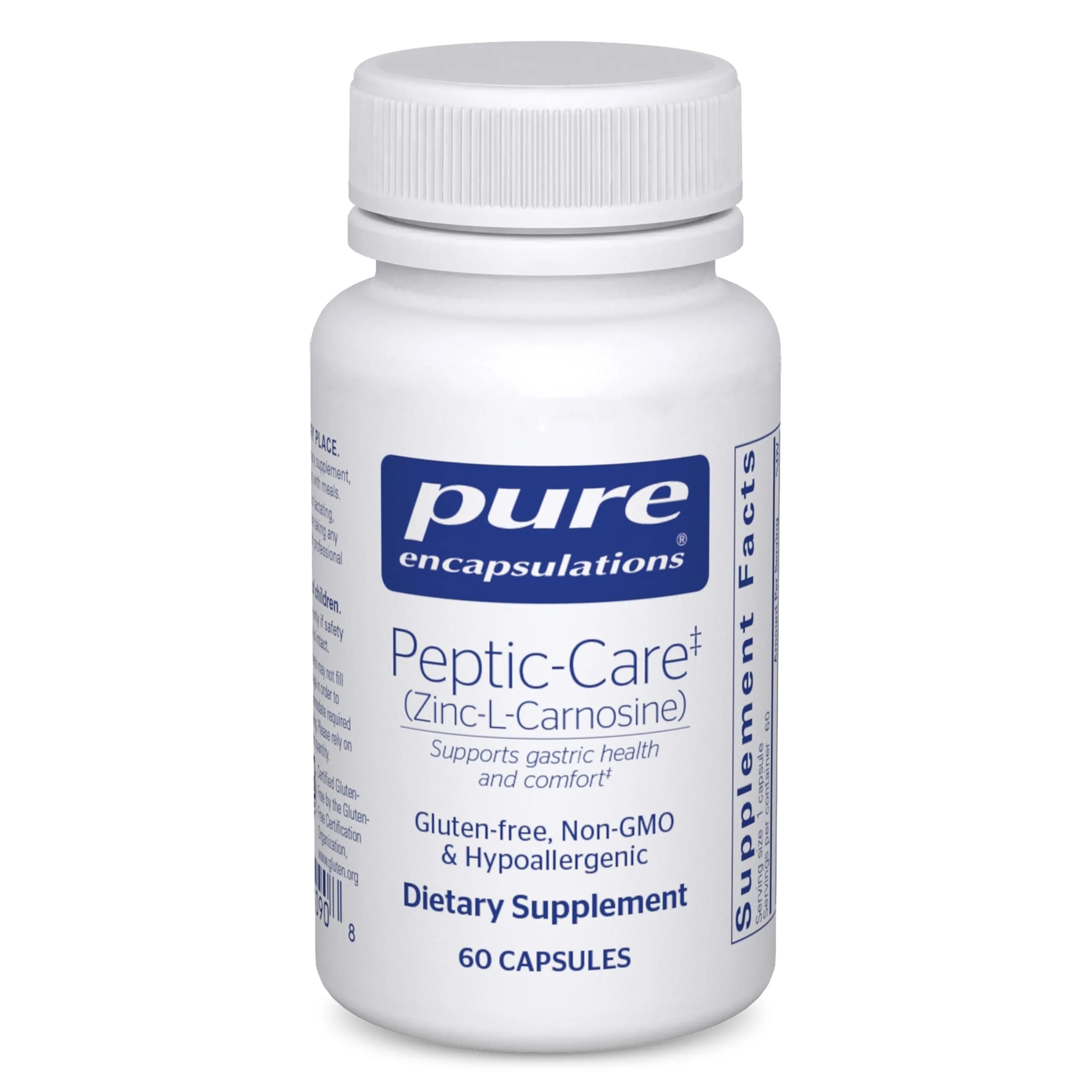 Pure Encapsulations Peptic-Care Zinc-L-Carnosine 60 Capsules | Supports Gastric Health & Comfort