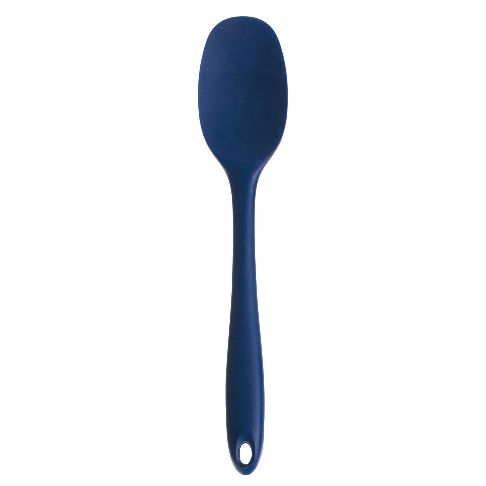 RSVP International Ela's Favorite Silicone Spatula Spoon, Blue, 11" | BPA-Free Heat Resistant Kitchen Tool — Blue