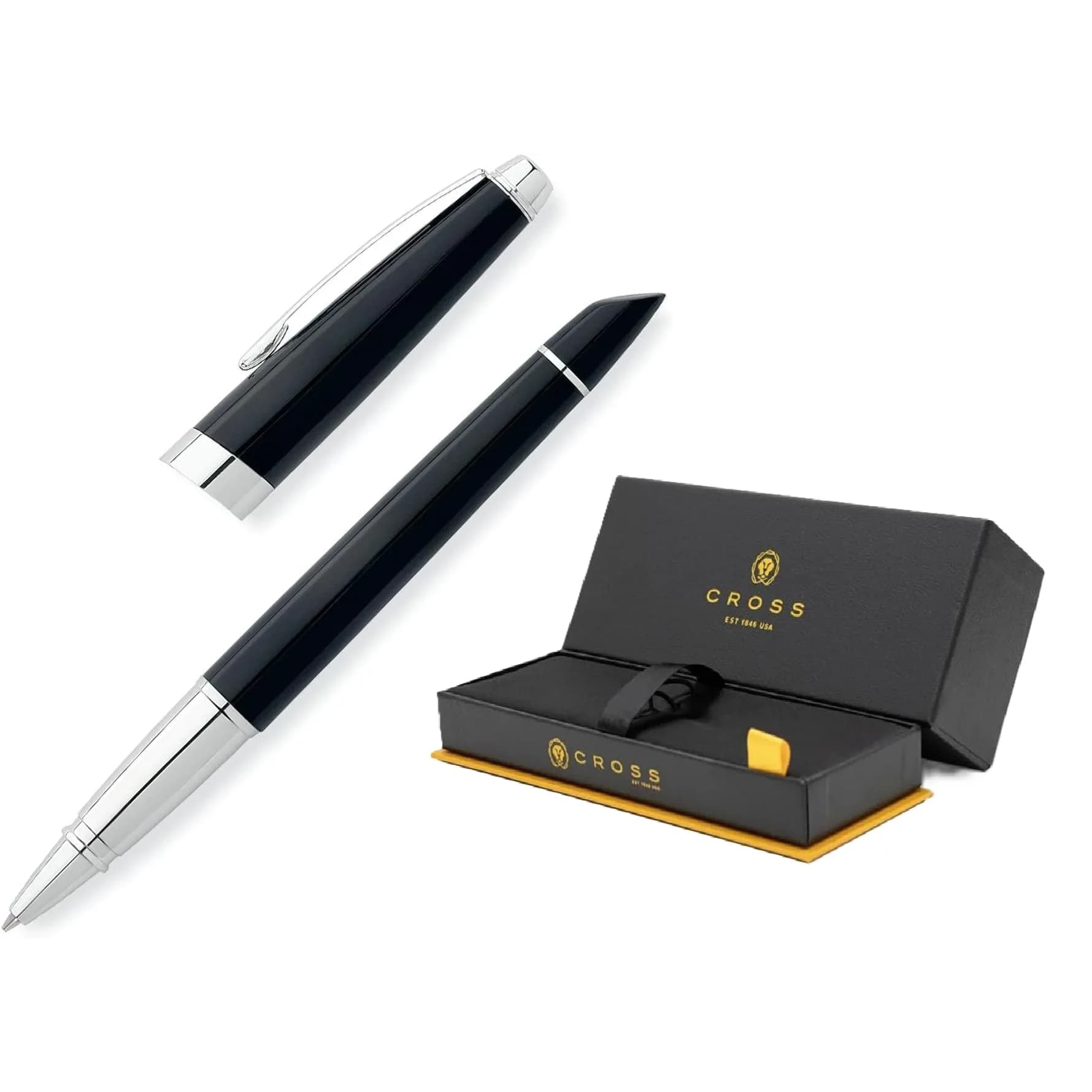 Cross Aventura Ballpoint Pen, Medium Point, Onyx Black Resin with Chrome Accents | Smooth Ink Flow — Onyx Black