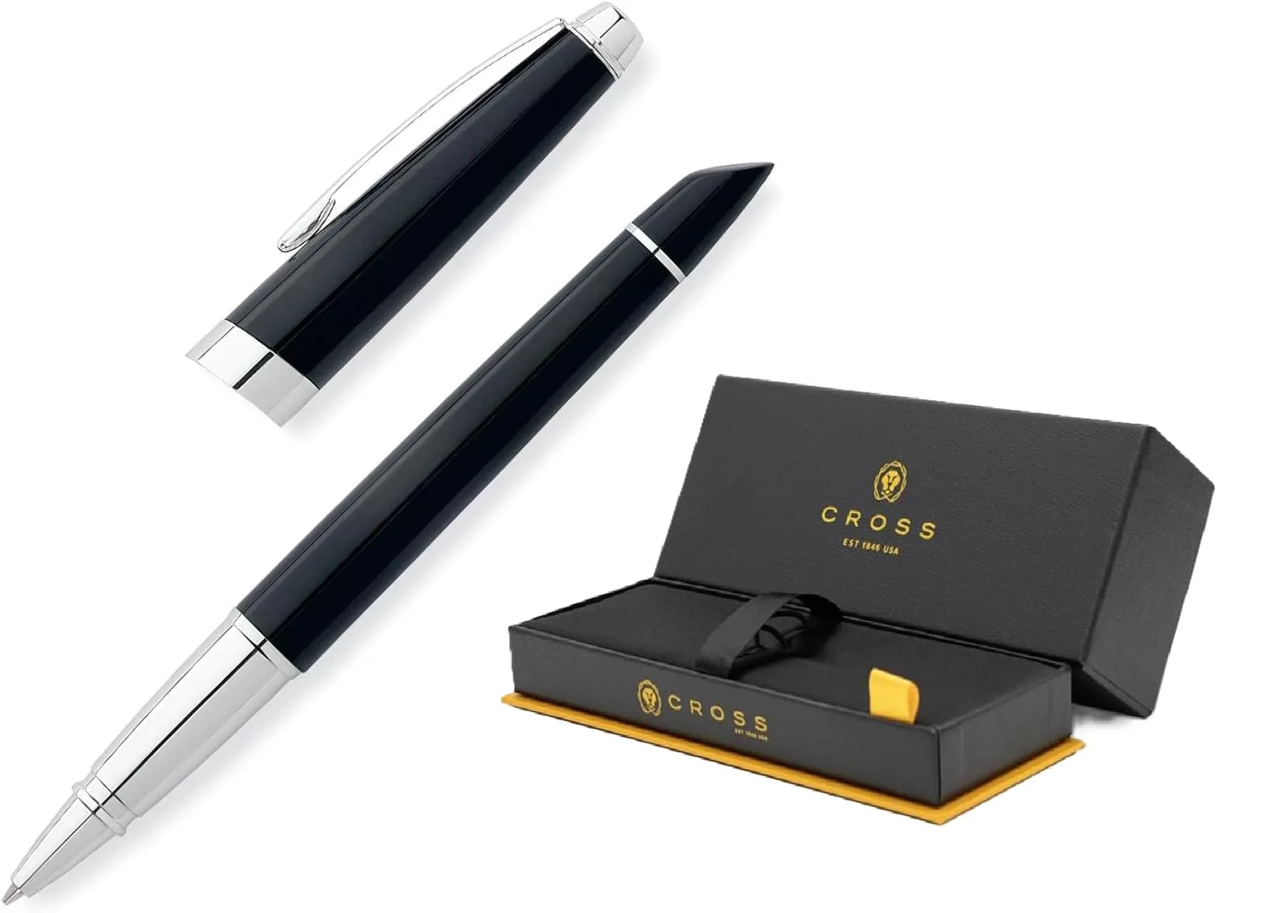 Cross Aventura Refillable Gel Ink Rollerball Pen, Medium Point, Onyx Black | Smooth Ink Flow for Professionals - main product image