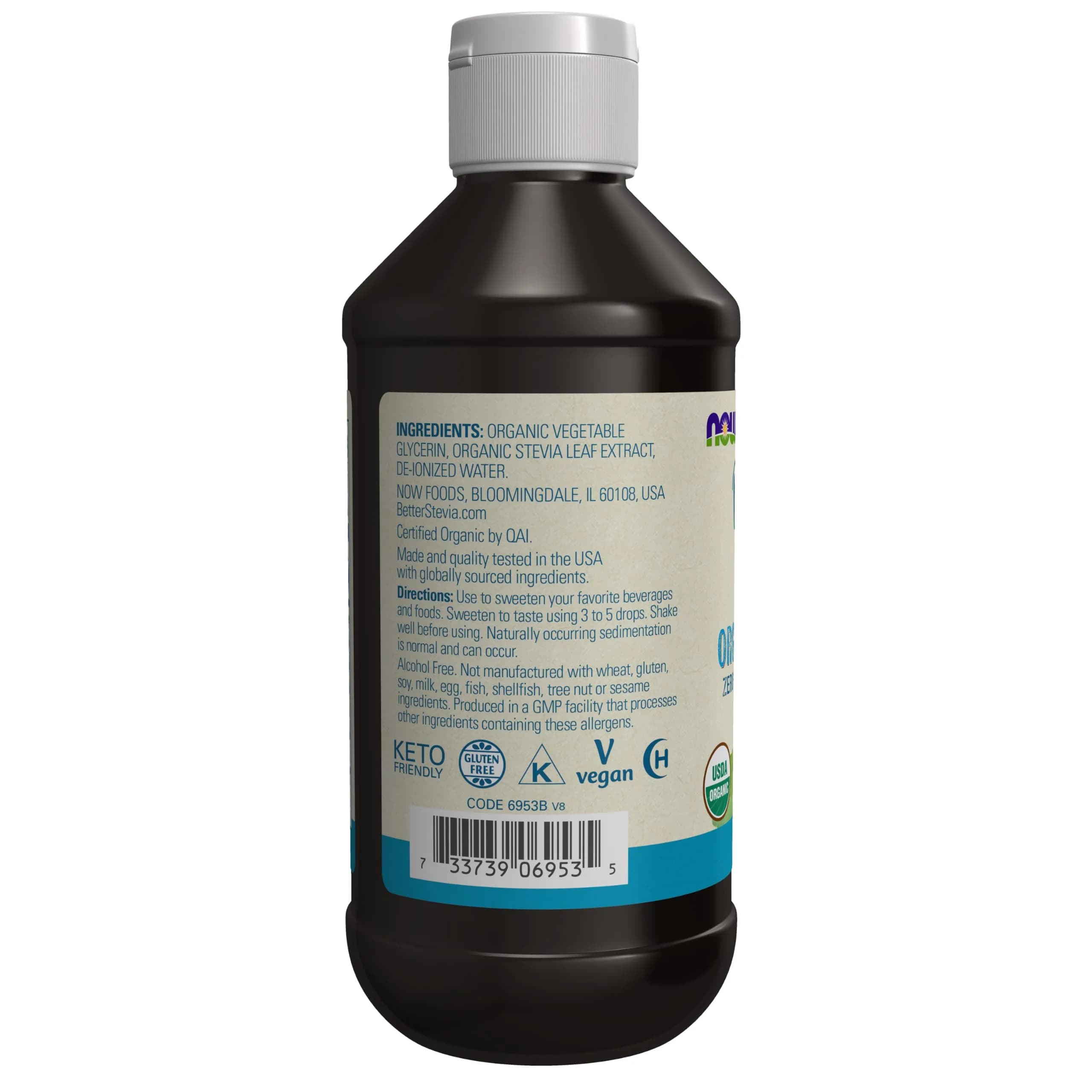 NOW Foods BetterStevia Organic Glycerite Liquid Sweetener 237ml (8 Fl Oz) | Zero-Calorie Sugar Substitute - view 3