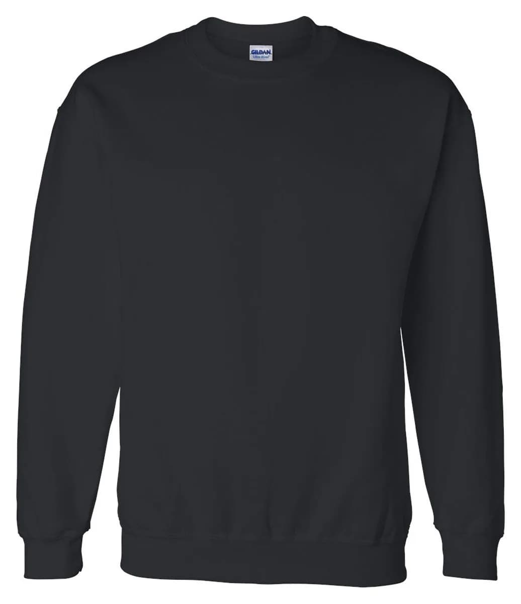 Gildan DryBlend Crewneck Sweatshirt Black Small | Moisture-Wicking & Soft Feel — Black