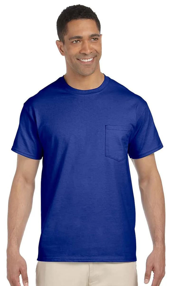 Gildan Ultra Cotton T-Shirt with Pocket Royal Small | Lightweight 100% Cotton Men's Shirt - main product image