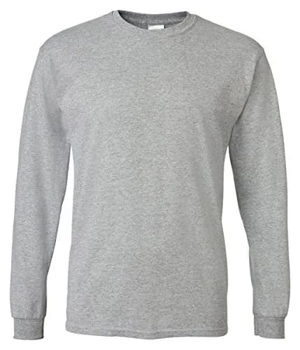 Gildan Men's 5.5 oz., 50/50 Long-Sleeve T-Shirt, Ash Grey, Medium | Classic Cotton-Polyester Blend for Daily Comfort thumbnail 1