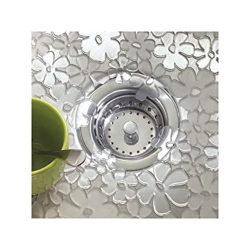 iDesign Blumz Sink Protector Mat Clear | 28cm x 30cm (11" x 12") thumbnail 5
