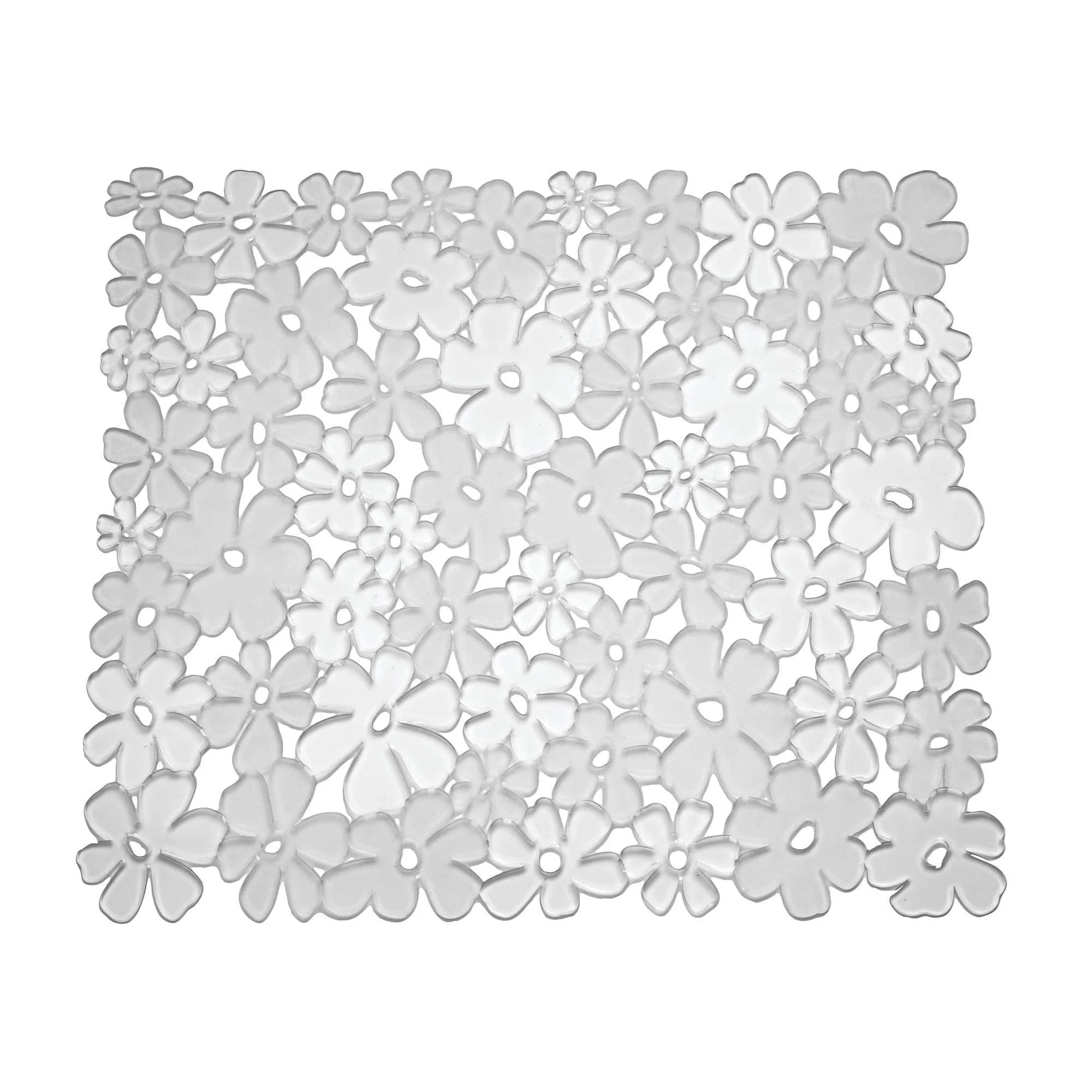 iDesign Blumz Sink Protector Mat Clear | 28cm x 30cm (11" x 12") - view 2