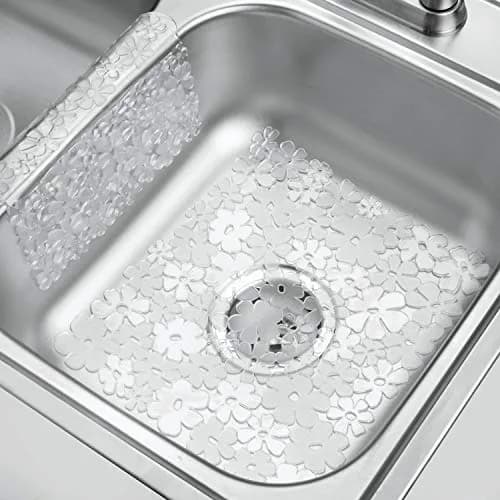 iDesign Blumz Sink Protector Mat Clear | 28cm x 30cm (11" x 12") thumbnail 3