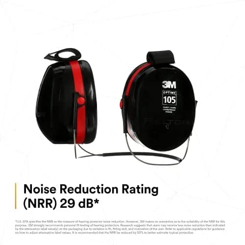 3M Peltor Optime 105 Behind-the-Head Earmuff, 29 dB NRR | Industrial Noise Protection thumbnail 7