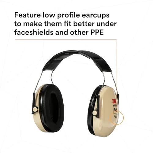 3M Peltor H6AV Optime 95 Over the Head Noise Reduction Earmuff, Hearing Protection, Ear Protectors, NRR 21dB, Ideal for Machine Shops and Power Tools, Beige thumbnail 5