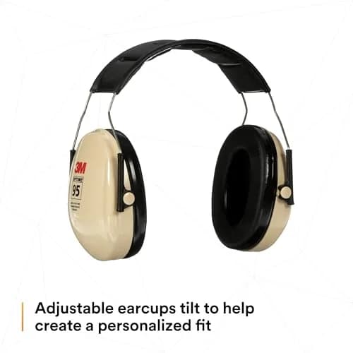 3M Peltor H6AV Optime 95 Over the Head Noise Reduction Earmuff, Hearing Protection, Ear Protectors, NRR 21dB, Ideal for Machine Shops and Power Tools, Beige thumbnail 7
