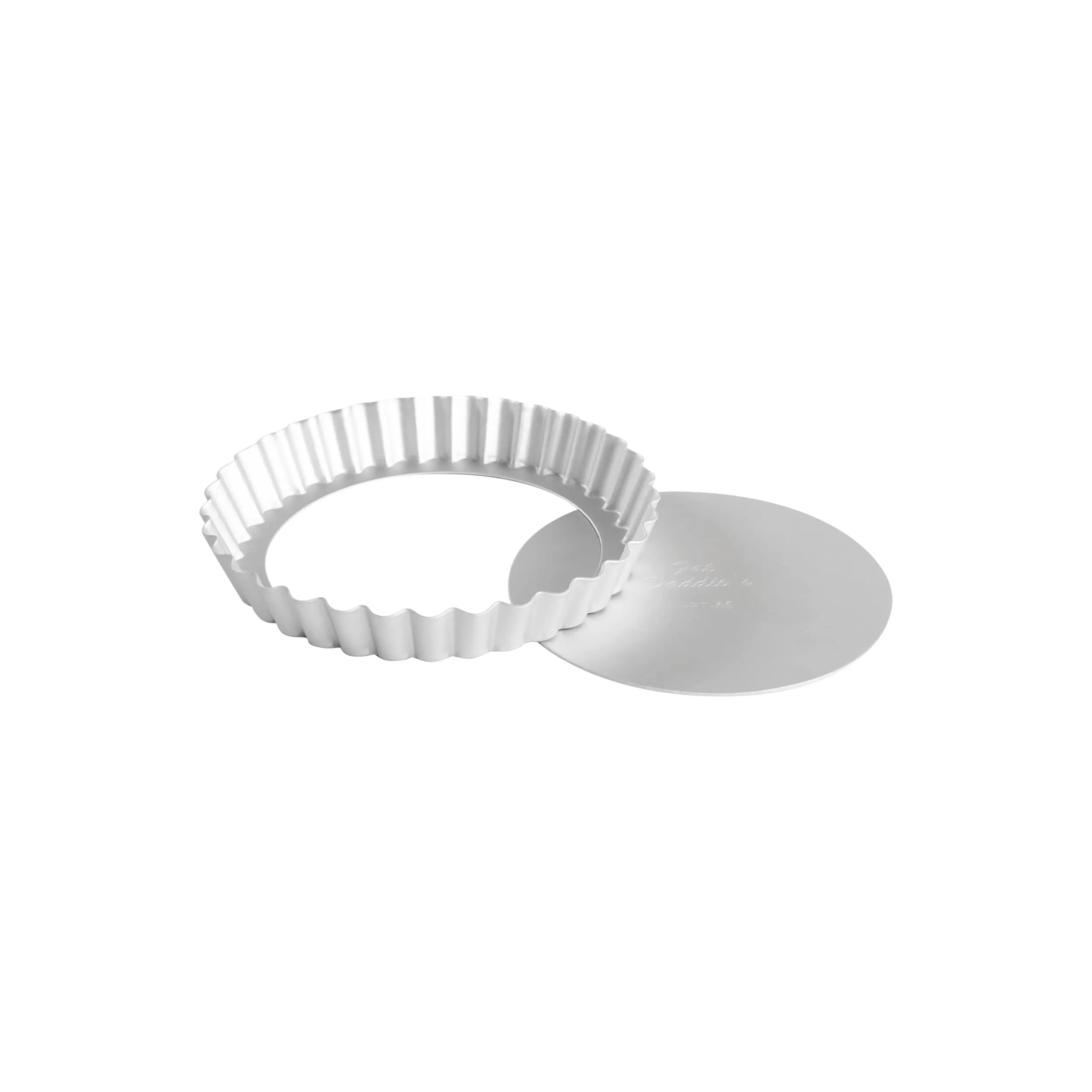 Fat Daddio's PFT-65 Round Fluted Tart Pan 6.5 x 1 Inch | Durable Aluminum Bakeware for Pies & Tarts