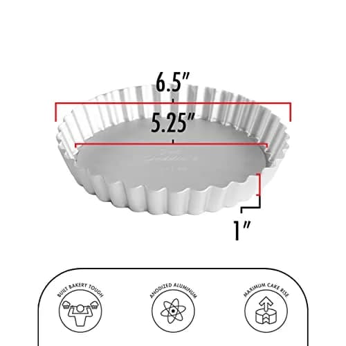 Fat Daddio's PFT-65 Round Fluted Tart Pan 6.5 x 1 Inch | Durable Aluminum Bakeware for Pies & Tarts thumbnail 3
