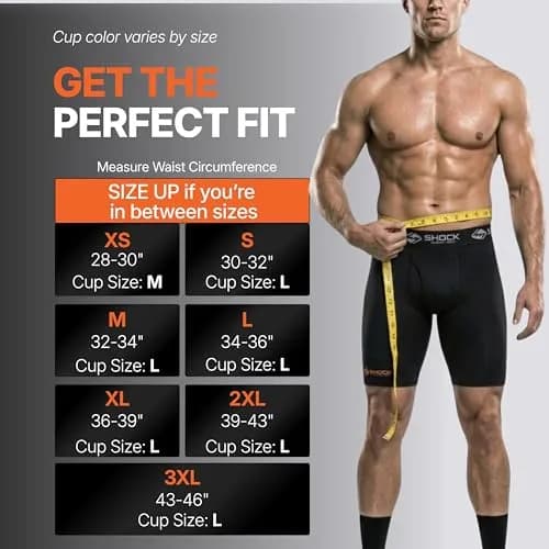 Shock Doctor Compression Shorts with Protective Bio-Flex Cup | Moisture Wicking Ventilated Support for Active Men thumbnail 2