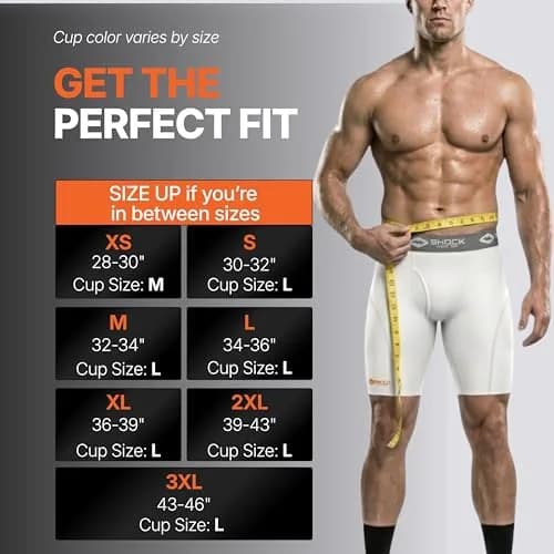 Shock Doctor Compression Shorts with Protective Bio-Flex Cup | Moisture Wicking, Vented Support, Adult, X-Large thumbnail 2