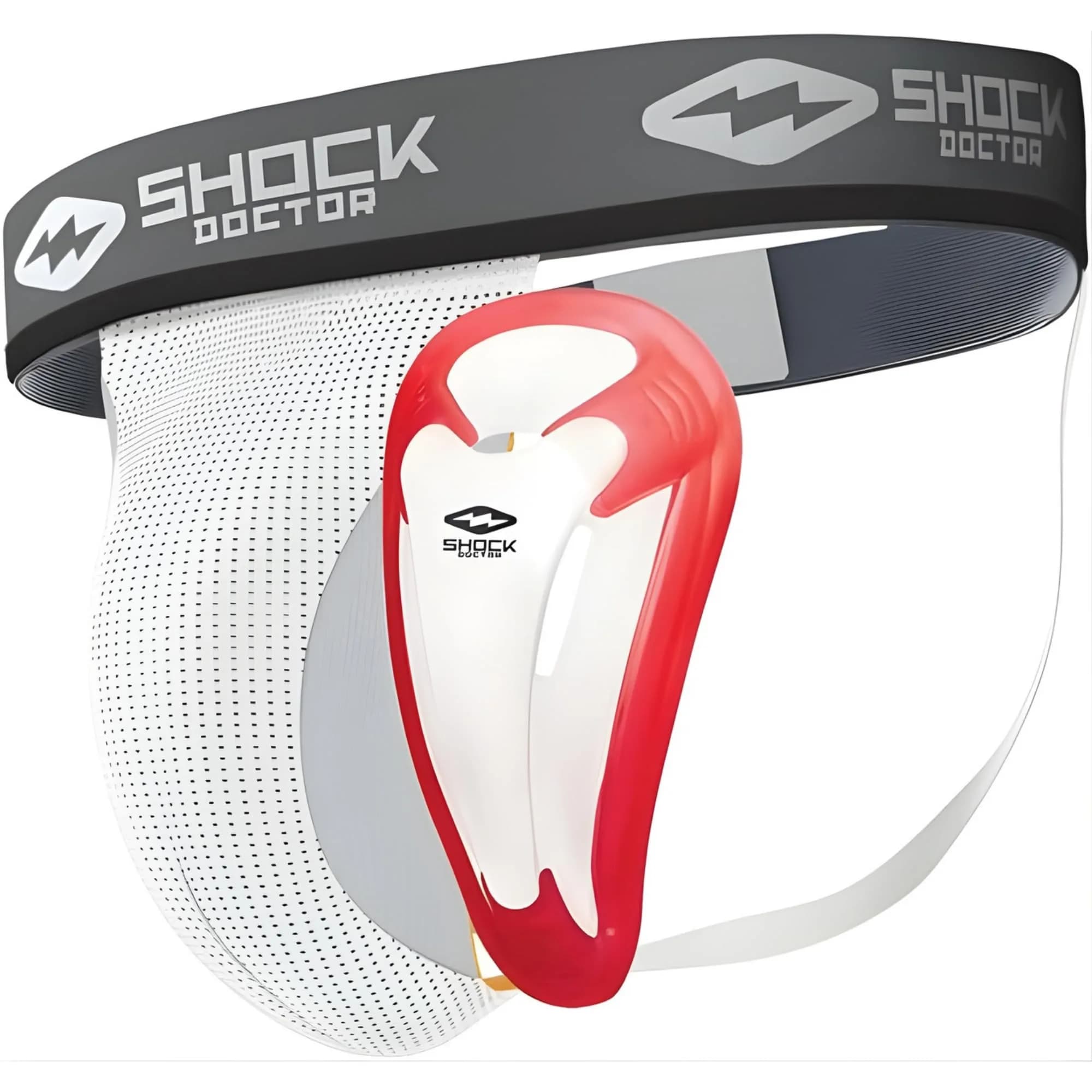 Shock Doctor Jock Straps with Cup Included, Medium, White | Core Athletic Support for Men