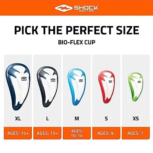 Shock Doctor BioFlex Athletic Cup with Vented Protection, Small Red | Impact Protection Gear thumbnail 6