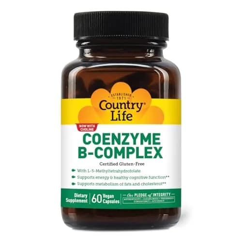 Country Life Coenzyme B-Complex with Choline, 60 Vegan Capsules | Supports Nerve & Brain Health thumbnail 1