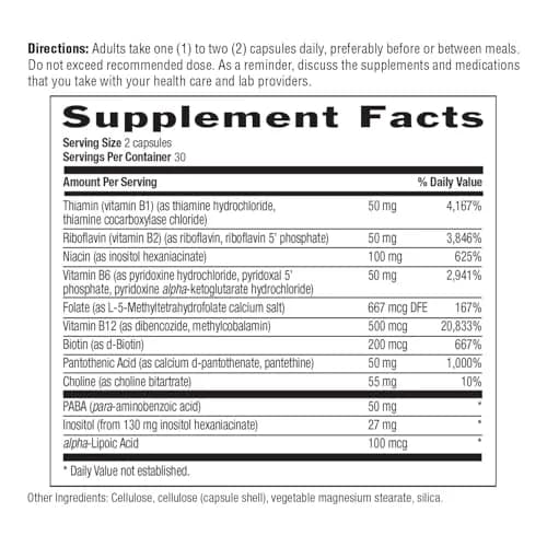Country Life Coenzyme B-Complex with Choline, 60 Vegan Capsules | Supports Nerve & Brain Health thumbnail 5