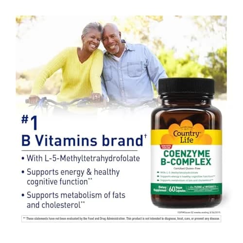 Country Life Coenzyme B-Complex with Choline, 60 Vegan Capsules | Supports Nerve & Brain Health thumbnail 2