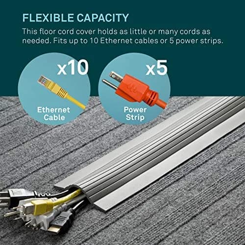 UT Wire Cable Blanket Low Profile Cord Cover Protector 1.52 m (5 ft) | Prevents Tripping on Floor Cords thumbnail 4
