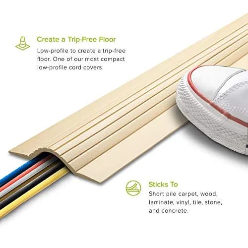 UT Wire Cable Blanket Low Profile Cord Cover Protector 1.52 m (5 ft) | Prevents Tripping on Floor Cords thumbnail 2