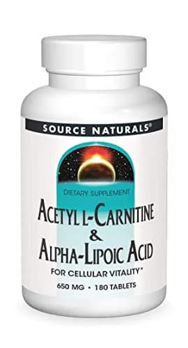Source Naturals Acetyl L-Carnitine & Alpha-Lipoic Acid 650mg | Supports Metabolic Function, Vegetarian, 180 Tablets thumbnail 1