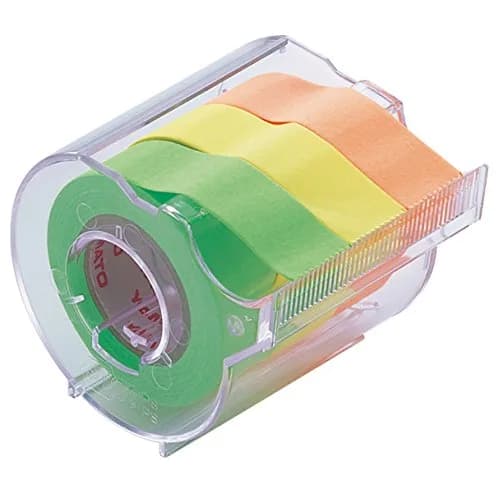 Yamato Memoc Roll Tape 15mm x 10m (0.49in x 32.8ft) 3-Color Set | Japanese Stationery for Organized Labeling thumbnail 1